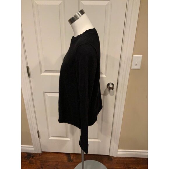 Lisa Todd Black Sweater W/ Blue Trim & White Lettering, Size Medium - Picture 4 of 6